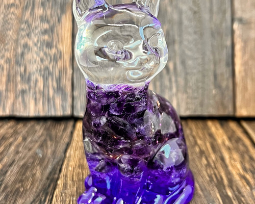 グレー猫ちゃん』☆オルゴナイト オルゴナイト 猫ちゃんの小物入れ