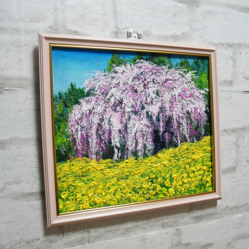 油絵 油彩 油彩画 絵 絵画 【しだれ桜】 油絵 油彩 油彩画 絵 絵画 【しだれ桜】 絵画 HR 通販