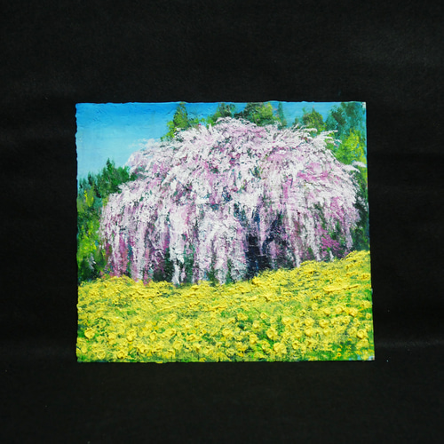 油絵 油彩 油彩画 絵 絵画 【しだれ桜】 絵画 HR 通販