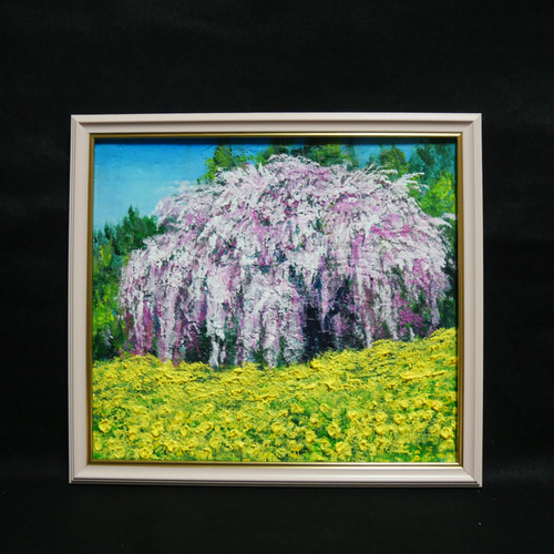 油絵 油彩 油彩画 絵 絵画 【しだれ桜】 絵画 HR 通販 油絵 油彩 油彩画 絵 絵画 【しだれ桜】 絵画 HR 通販