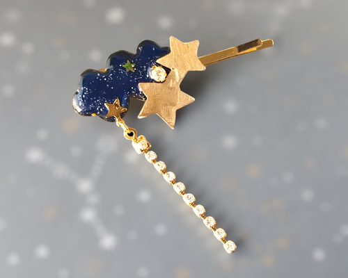 7個限定夜空の星と雲のヘアピン ヘアピン appartement paris 通販