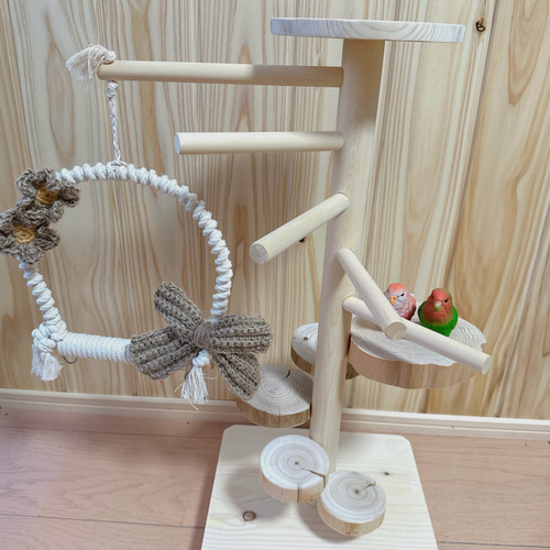 受注生産*小鳥の遊び場】天然木のバードアスレチックタワー 受注生産*小鳥の遊び場】天然木のバードアスレチックタワー