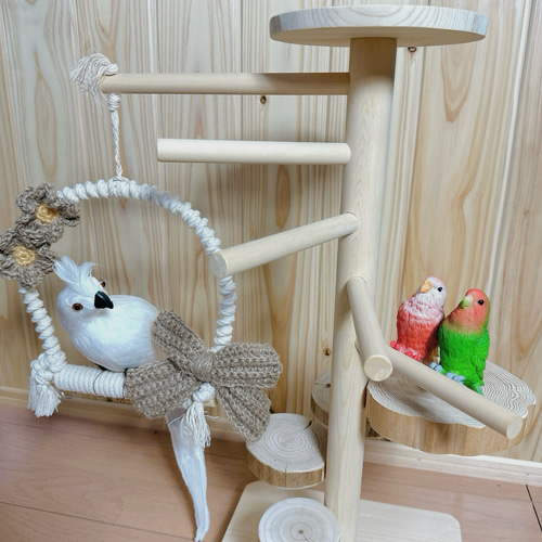 受注生産*小鳥の遊び場】天然木のバードアスレチックタワー 受注生産*小鳥の遊び場】天然木のバードアスレチックタワー