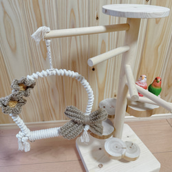 【受注生産*小鳥の遊び場】天然木のバードアスレチックタワー《数量限定》 3枚目の画像