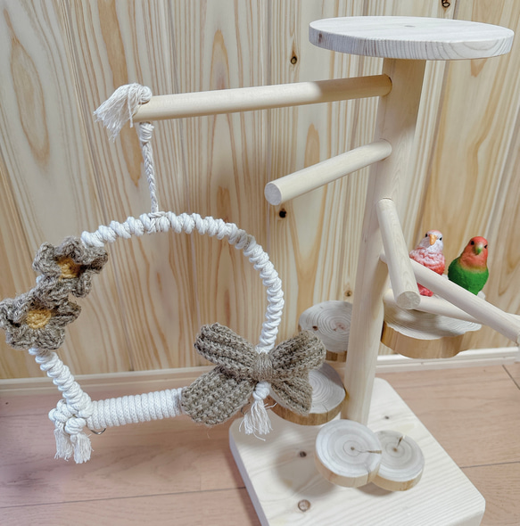 【受注生産*小鳥の遊び場】天然木のバードアスレチックタワー《数量限定》 3枚目の画像