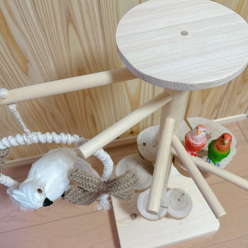 受注生産*小鳥の遊び場】天然木のバードアスレチックタワー 受注生産*小鳥の遊び場】天然木のバードアスレチックタワー