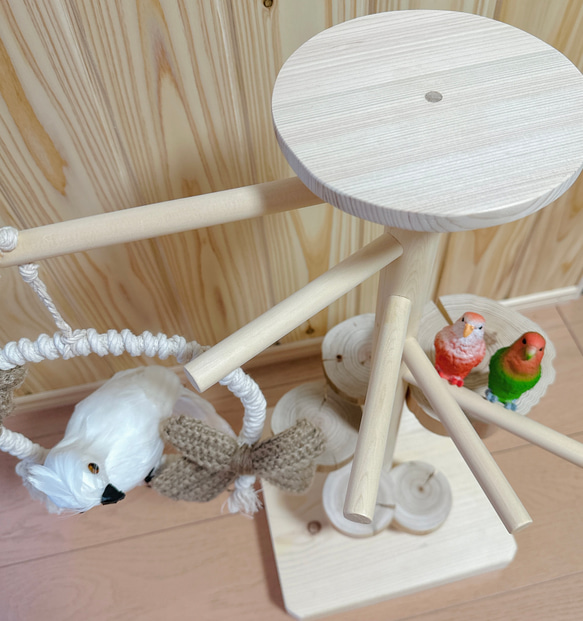 【受注生産*小鳥の遊び場】天然木のバードアスレチックタワー《数量限定》 6枚目の画像