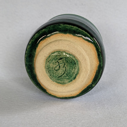 Emerald green sake cup No.1 織部ぐい吞 送料無料 水野雅之作 5枚目の画像