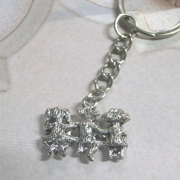 キーホルダー　見ざる言わざる聞かざる　三猿　猿　サル　さる 4枚目の画像