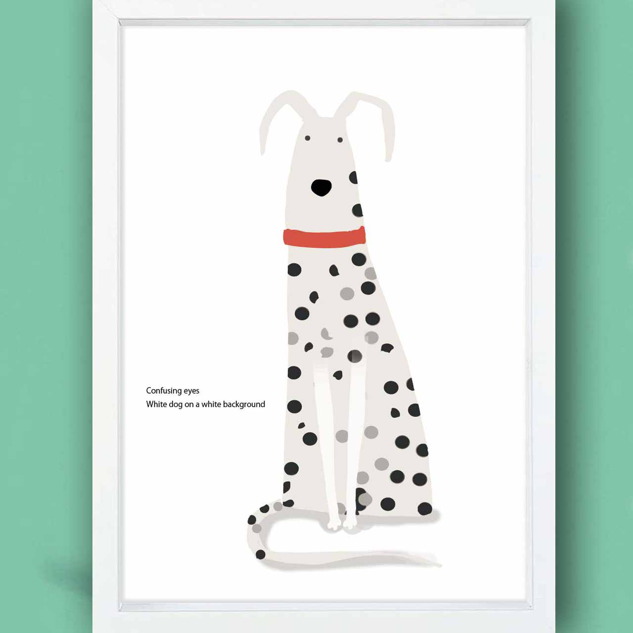 わかりにくい目　犬　イラスト　ポスター　A4 A3 A2 A1　アートポスター　アート　全作オリジナル　2323