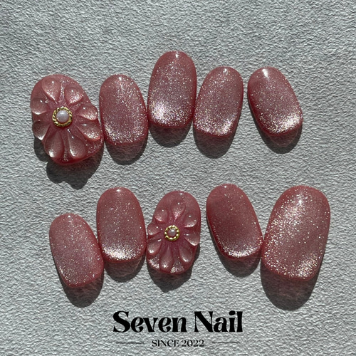 ネイルチップ マグネットネイル ぷっくりフラワーネイル ネイルチップ