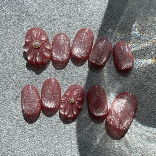 ネイルチップ マグネットネイル ぷっくりフラワーネイル ネイルチップ