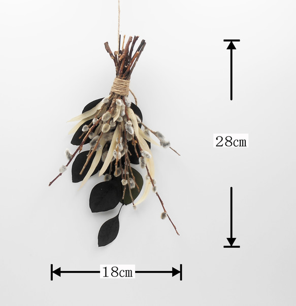 スワッグ　もふもふネコヤナギ♪　ドライフラワー　 3枚目の画像