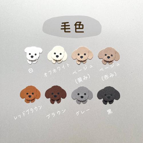 ○毛色と耳の長さが選べる！わんちゃんのお名前フレーム○トイプードル