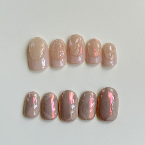 k ネイルチップ originaldesign@071 urupoko aurorapink nailtip ネイルチップ（つけ爪