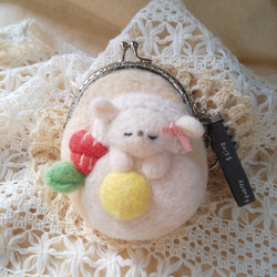 羊毛フェルト　がま口ホルダー　ハンドメイド まんまる猫の羊毛フェルトがま口を作ります！【いねむりがまぐち