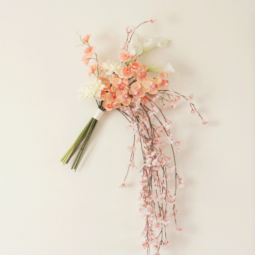 桜と胡蝶蘭のウェディングブーケ 和装にも アーティフィッシャル