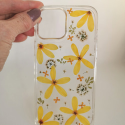 押し花アート　押し花iPhoneケース　押し花スマホケース　携帯ケース　携帯カバー 1枚目の画像