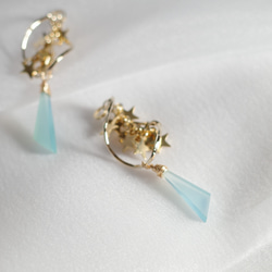 【ひなママ】ラスト！宝石質アイスブルーカルセドニーイヤリング ひなママ】ラスト！宝石質アイスブルーカルセドニーイヤリング ひな