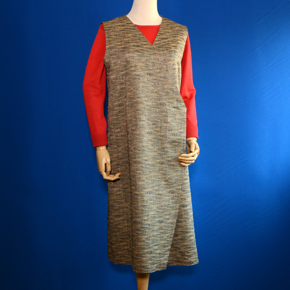 着物リメイク　ワンピージャンパースカート　(絹着物地) 3枚目の画像