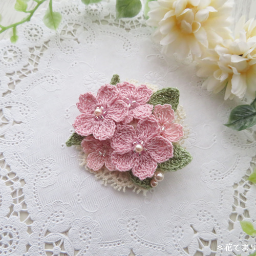 ❀まりりん♥オーダーページ❀　ハンドメイド　レース編み ハンドメイド レース編みお花モチーフ10個 パール調ストーン