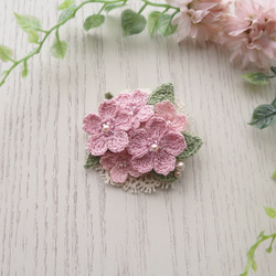 レース編み 桜のブローチ ～河津桜～ 4枚目の画像