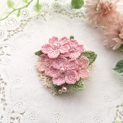 レース編み 桜のブローチ ～河津桜～ 7枚目の画像