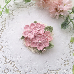 レース編み 桜のブローチ ～河津桜～ 1枚目の画像