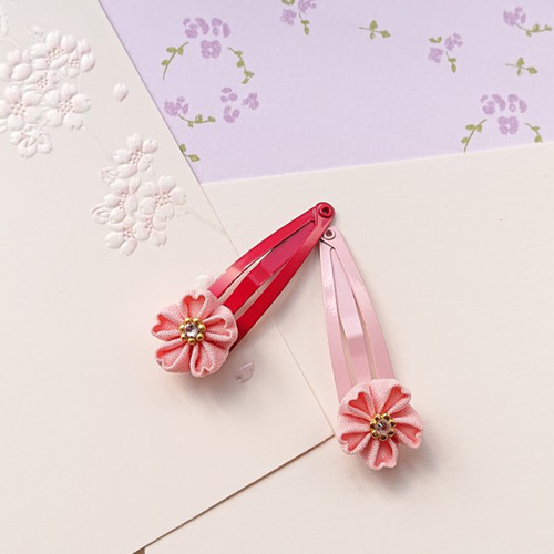 桜のパッチンピン（つまみ細工 2024） ヘアピン おかめつまみ屋 通販 