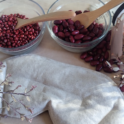 何度も使える小豆カイロ【ホットアイマスク】選べる　カバー【ミモザ】【無地】アイピロー（本体&カバーセット） 3枚目の画像