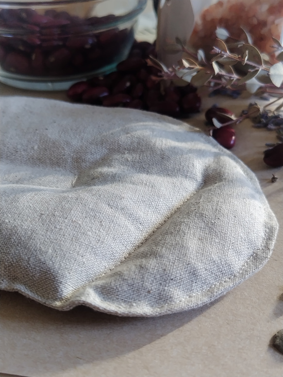 何度も使える小豆カイロ【ホットアイマスク】選べる　カバー【ミモザ】【無地】アイピロー（本体&カバーセット） 5枚目の画像