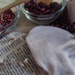 何度も使える小豆カイロ【ホットアイマスク】選べる　カバー【ミモザ】【無地】アイピロー（本体&カバーセット） 6枚目の画像