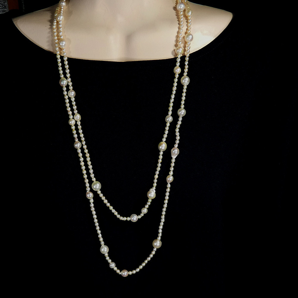 アコヤ本真珠ベビーパールネックレス ロング＆大粒あこや真珠超ロングネックレス A771