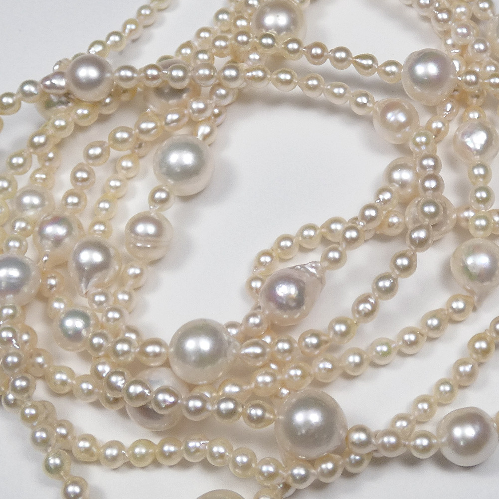 アコヤ本真珠ベビーパールネックレス ロング＆大粒あこや真珠超ロングネックレス A771