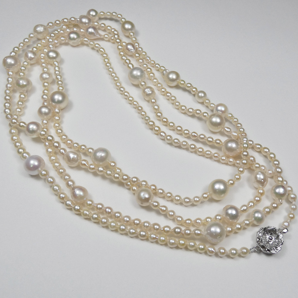 アコヤ本真珠ベビーパールネックレス ロング＆大粒あこや真珠超ロングネックレス A771