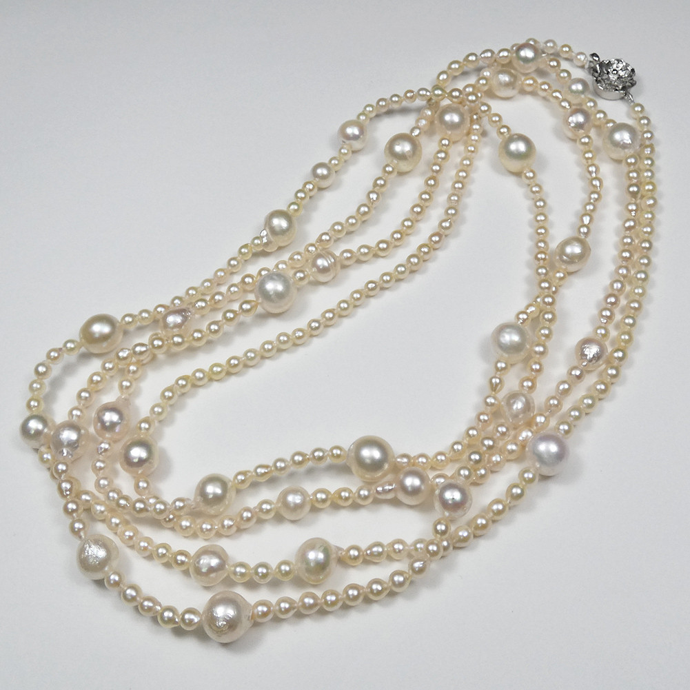 アコヤ本真珠ベビーパールネックレス ロング＆大粒あこや真珠超ロングネックレス A771