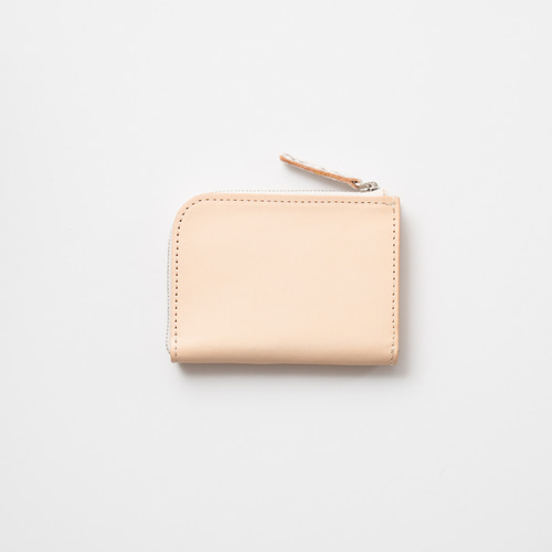 マチ付き L字ファスナー財布 【白ヌメ革×ヘビ革】持ち歩きに