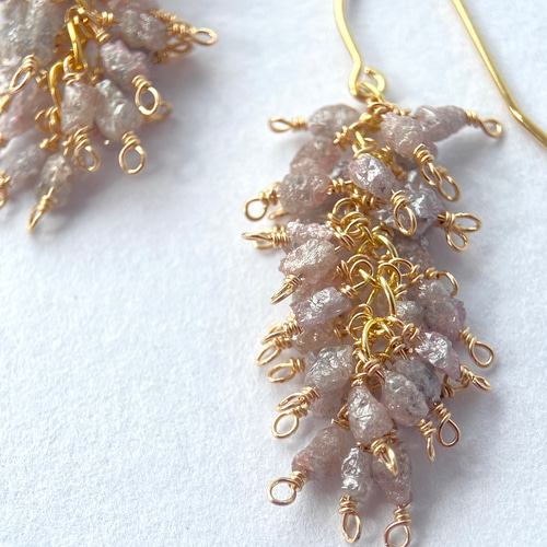 送料無料】一点物 ダイヤモンド原石 14kgfピアス no.134 ピアス  