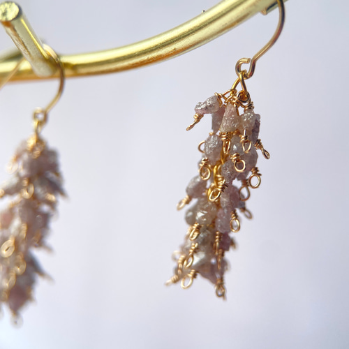 送料無料】一点物 ダイヤモンド原石 14kgfピアス no.134 ピアス  