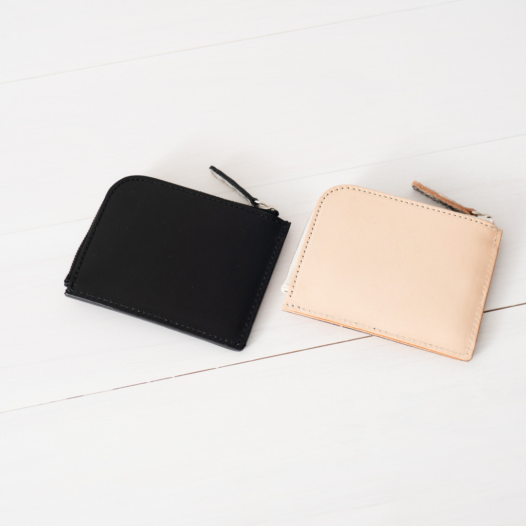 マチ付きＬ字ファスナー財布【黒ヌメ革×ヘビ革】さりげない蛇革がワンランク上のお洒落を演出✨本革