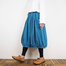 Furusuミドルバルーンスカート（木綿 薄藍）【受注生産対応】 3枚目の画像
