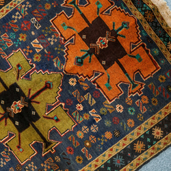 111×82 トライバルラグ　ペルシャ絨毯　ヴィンテージラグバルーチ 手織りラグ 7枚目の画像