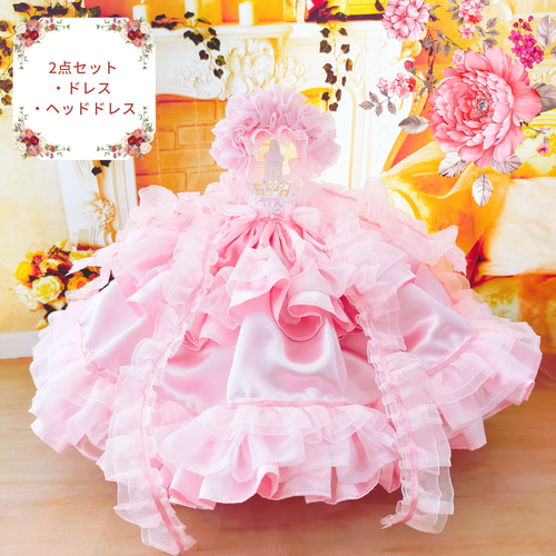 リカちゃん 桜ドレス ピンク ハンドメイド服 ドール服 人形服 リカちゃん 桜ドレス ピンク ハンドメイド服 ドール服 人形服