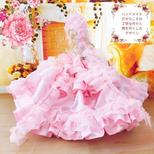 リカちゃん 桜ドレス ピンク ハンドメイド服 ドール服 人形服