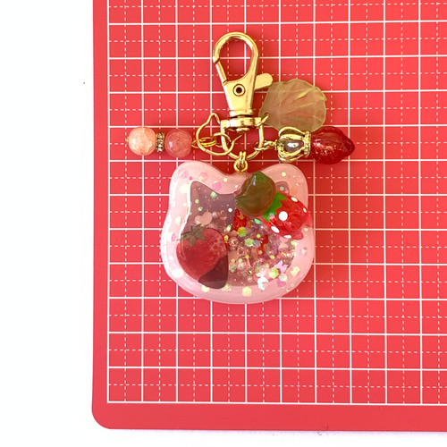いちごハートロリポップ◇シャカシャカキーホルダー シェイカー