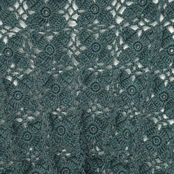 グリーン系お花模様の長方形ショール 5枚目の画像