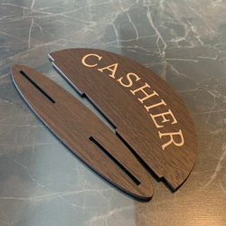 【送料無料】CASHIERサインスタンド キャッシャー リバーシブル 卓上サイン 表示板 案内札 会計札 レジ前 店舗用 3枚目の画像