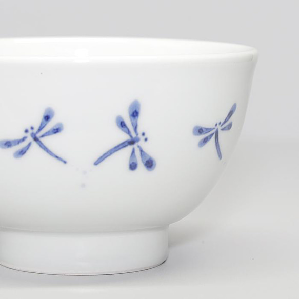 砥部焼 おしゃれ 「茶碗　小　(トンボ)」飯碗 和風 陶器 手作り 窯元 素器工房 suki-207 5枚目の画像