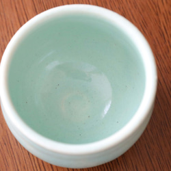 ころんと丸い 水色硝子釉の陶カップ 8枚目の画像