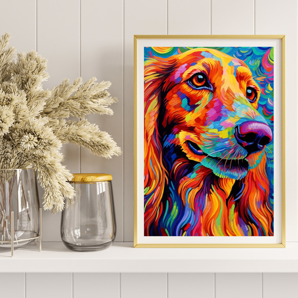 【Heavenly Life（天ノ国） - アフガンハウンド犬 No.1】アートポスター 犬の絵 犬の絵画 犬のイラスト 8枚目の画像